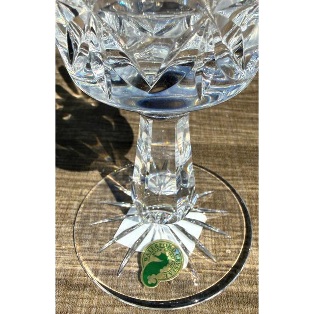 Waterford Late 20th Century Waterford Rosslare Crystal Water Goblets Set of 4 Signed Ireland-1 Original Tag For Sale - Image 4 of 8