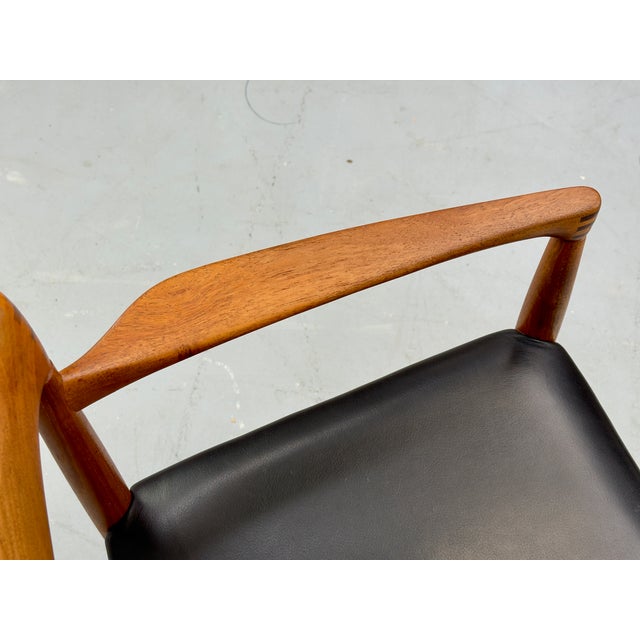 Teak and Leather Armchair by H. W. Klein for Bramin, 1960s For Sale - Image 16 of 18