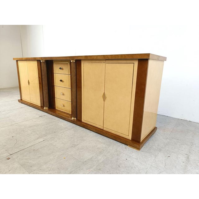 Vintage Lacquered Goatskin Credenza, 1970s For Sale - Image 13 of 16