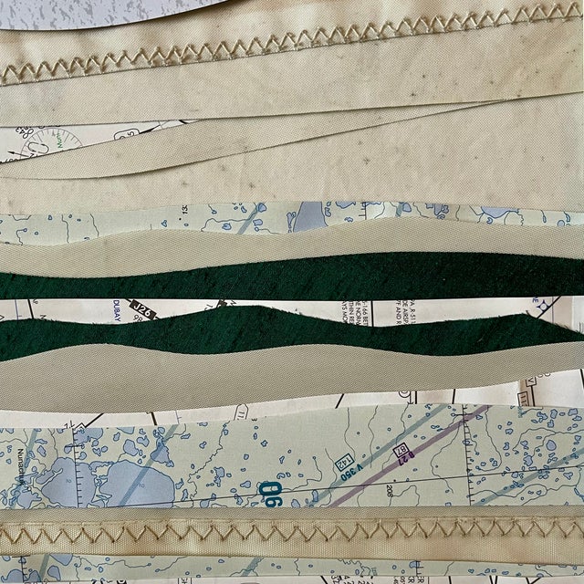 Contemporary Semi-Abstract​ Mixed Media Nautical Sailcloth Landscape​ - By JJ-Hogan | Process of Discovery, Framed For Sale In Baltimore - Image 6 of 10