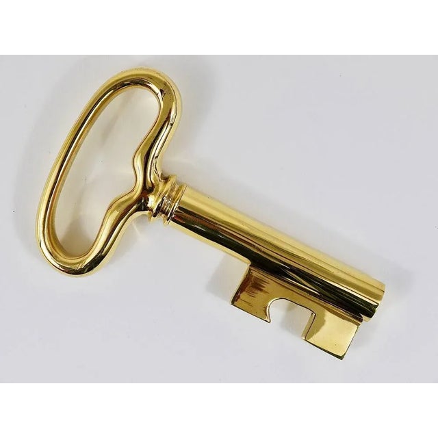 Carl Auböck Large Brass Key Cork Screw or Bottle Opener attributed to Carl Auböck, Austria, 1950s For Sale - Image 4 of 9