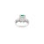 Green 4.55 Ct Emerald and Diamond Asian Cocktail Ring Size 5 For Sale - Image 8 of 12