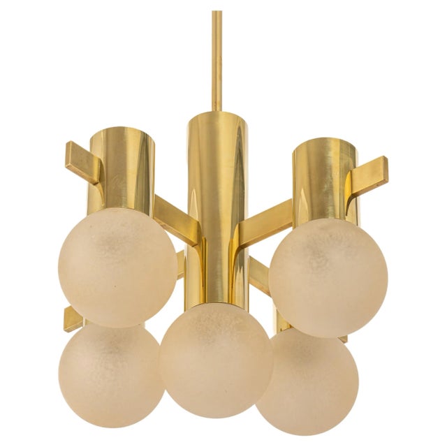 Stunning Sciolari Brass Chandelier, Italy, 1960s For Sale - Image 13 of 13