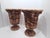 French Country Vintage Pair Woven Wicker Urn Style Pedestal Vases For Sale - Image 3 of 12