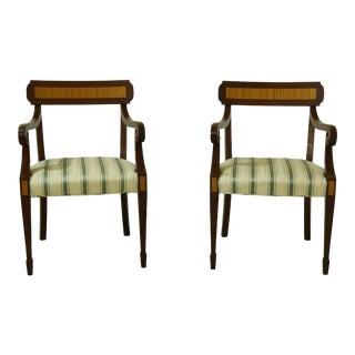 Pair Smith & Watson Mahogany & Satinwood Armchairs For Sale