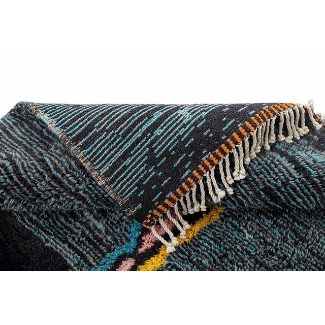 Bold Contemporary Abstract Hand-Knotted Moroccan Wool Rug | 9'11 X 6'9" | One of a Kind For Sale - Image 6 of 8