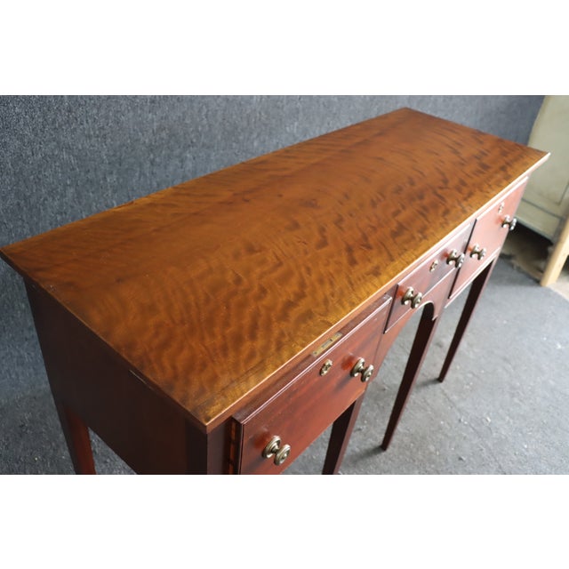 Wood Bench Made Hepplewhite Solid Mahogany Huntboard For Sale - Image 7 of 8