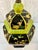 Black 1970s Hand-Painted Hexagonal "Famille Noire" Ginger Jar Lamp - Turtle and Crane - Emerald & Gold Chinoiserie For Sale - Image 8 of 11