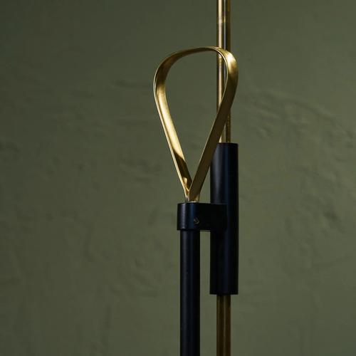 1960s Adjustable '7070' Floor Lamp by Falkenbergs Belysning with Brass Details and Perforated Shade, Sweden For Sale - Image 5 of 12