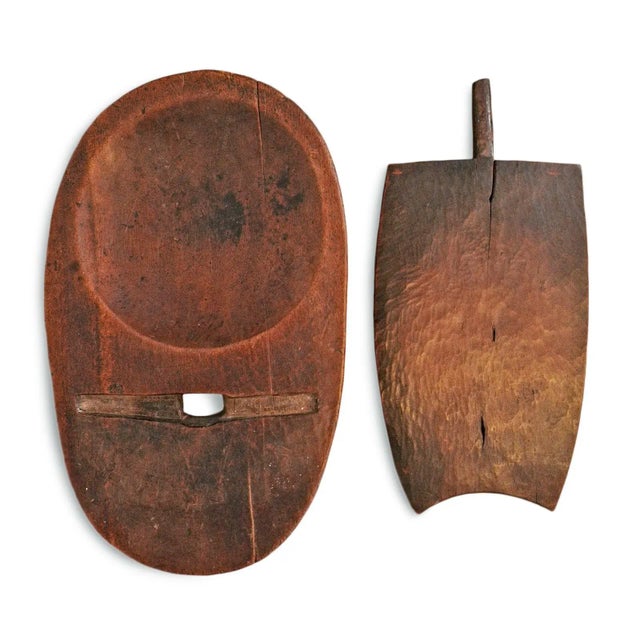 Brown Vintage Ethiopian Slat Back Chair For Sale - Image 8 of 9