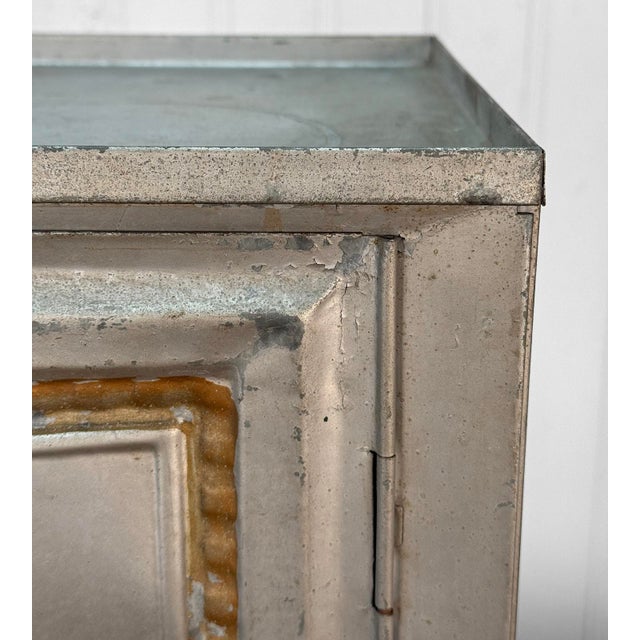 Antique Farmhouse Tin Metal Bread & Cake Cabinet Cupboard For Sale - Image 11 of 13