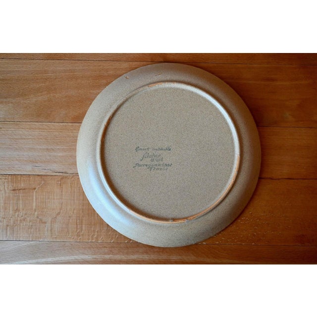 Vintage Sarreguemines Stoneware Dinner Plates, 1970s, Set of 9 For Sale - Image 4 of 5