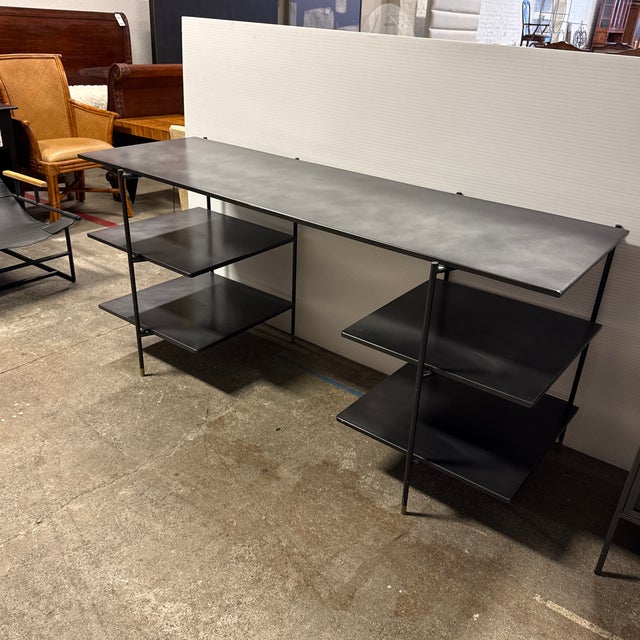 Industrial Four Hands Rockwell Vito Desk, Distressed Iron For Sale - Image 3 of 12
