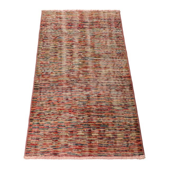 1960s Vintage Zeki Müren Rug With Polychromatic Geometric Stripes, From Rug & Kilim For Sale - Image 5 of 7