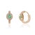 Not Yet Made - Made To Order 14k Yellow Gold Oval Natural Emerald Diamond Halo Hoop Earrings- 2 Pieces For Sale - Image 5 of 14