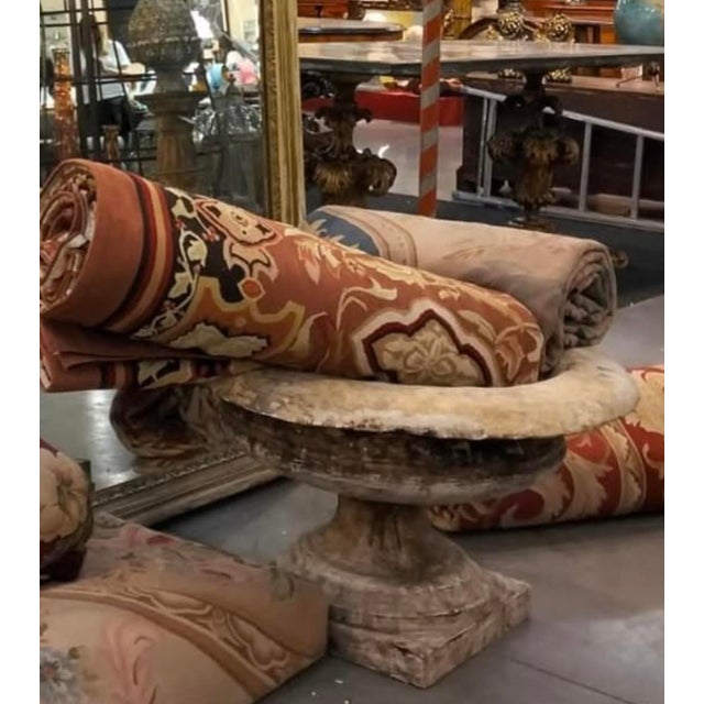 Aubusson Art Deco semi-square, 1925–1960 Original French-made Aubusson rug dating back to the Art Deco period (1925–1960)....