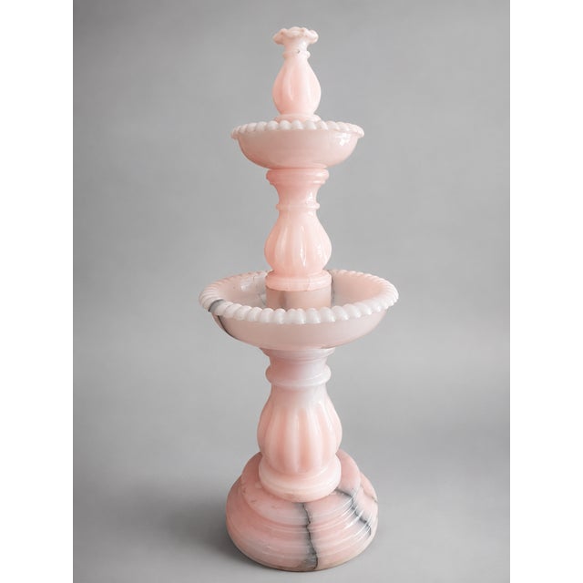 French Rare Pink Onyx Water Founatin - 36 Inch Tall by Zarva Stone For Sale - Image 3 of 5