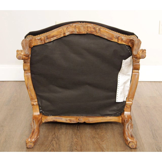 Michael Thomas French Louis XV Style Carved Frame Needlepoint Arm Chair For Sale - Image 12 of 13