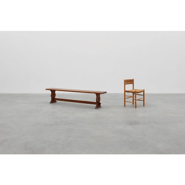 Rustic Oak Bench, France, 1900s For Sale - Image 4 of 13