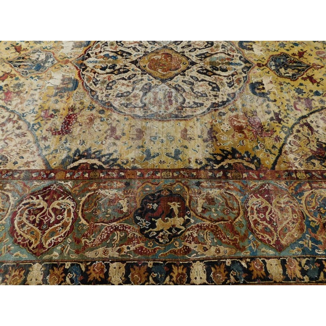 1920s Antique Hand Knotted Agra Rug 8'9"x 12'7" For Sale - Image 11 of 13