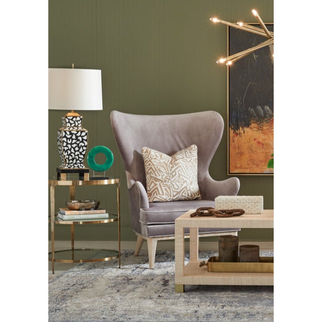 Contemporary Matthew Izzo Home Vienna Antique Brass Three Tier Glass Top End Table For Sale - Image 3 of 4