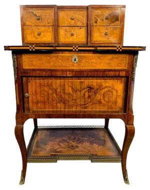 18th-Century French Satinwood and Marquetry Inlaid Desk