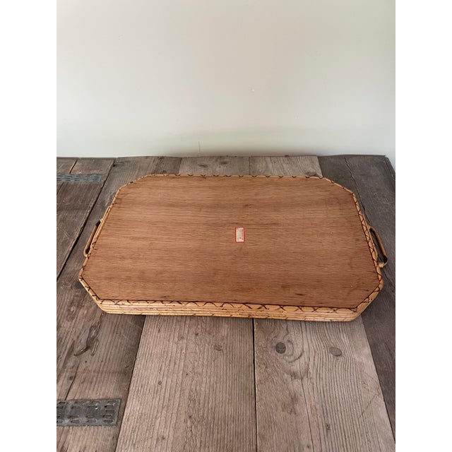 Wood Cane and Bamboo Tray, 1950s For Sale - Image 7 of 8