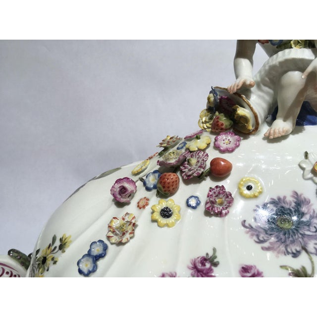 Meissen Porcelain Soup Bowl with Flower Decor, 1755 For Sale - Image 4 of 18