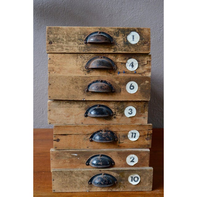Brown Antique Workshop Drawer Tray, 1950s For Sale - Image 8 of 11