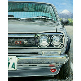 Nostalgic-(Hakosuka- Nissan Skyline GT-R) by Shan Fannin | Acrylic on panel of a Nissan Skyline GT-R For Sale