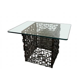 Vintage 1970s Brutalist Welded Steel Maze Table Base For Sale