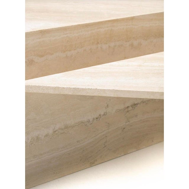 Italian Vintage Solid Travertine Sculptural Coffee Table For Sale In Detroit - Image 6 of 6