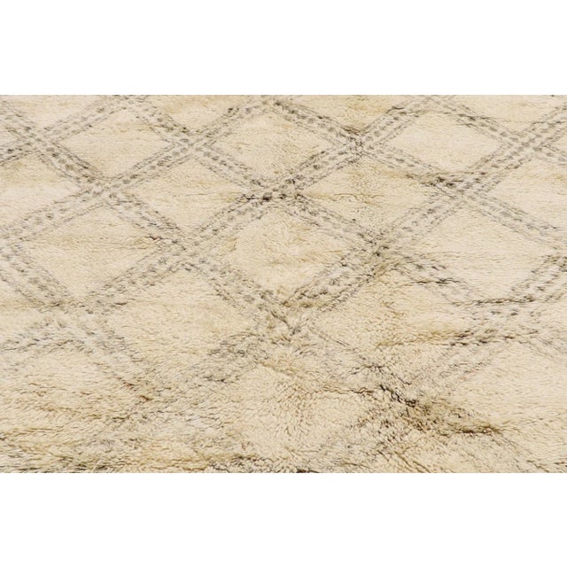 Mid 20th Century Mid 20th Century Vintage Moroccan Beni Ourain Rug - 06'03 X 13'08 For Sale - Image 5 of 12