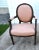 Carved Wood Bergere Chair Louis XVI Style Medallion Oval Back Pink Fabric 50s For Sale - Image 10 of 13