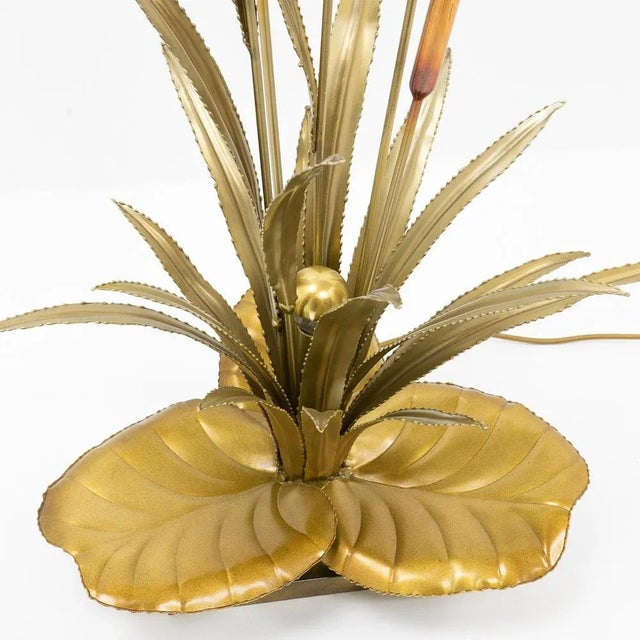 Brass Reed Table Lamp by Maison Jansen, 1970s For Sale - Image 4 of 13