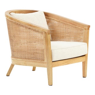 Valencia Club Chair, Beige, Rattan For Sale