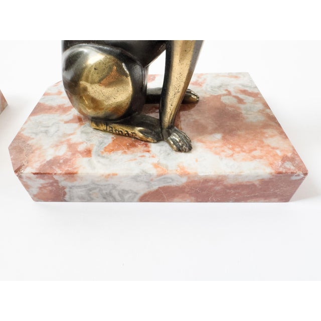 Pair of French Art Deco Dog Bookends, Signed Jamar, C. 1930 For Sale - Image 11 of 18