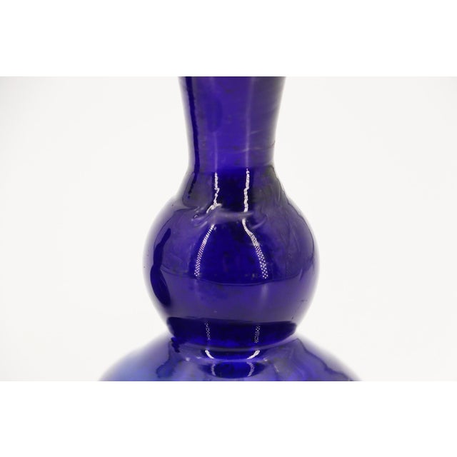Pair of 19th Century Portuguese Blue Hand-Blown Glass Perfume Bottles For Sale - Image 14 of 16