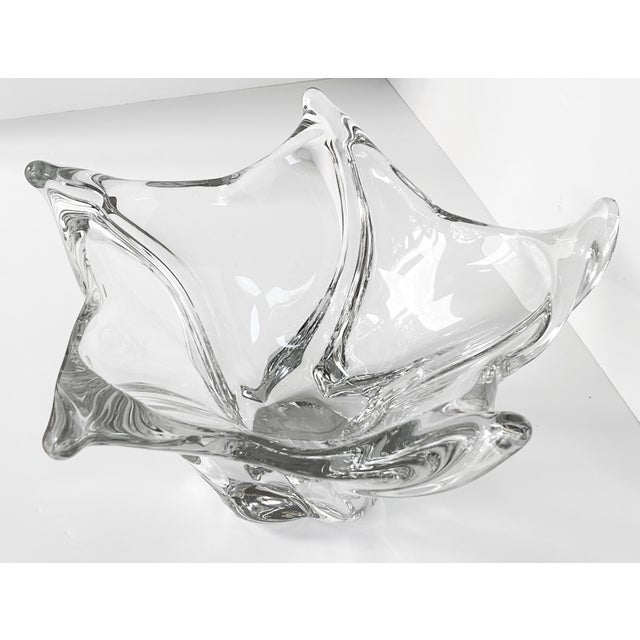 Daum, France, Large 15" Diameter Mid Century Modern Sculptural Art Glass Bowl C1950 For Sale In Houston - Image 6 of 11