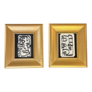 Two Contemporary Original Wayne Cunningham Abstract Marker Drawings - Set of Two