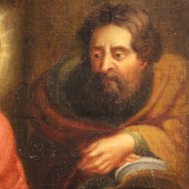 Flemish Artist, Holy Family, 1750, Oil on Canvas, Framed For Sale - Image 11 of 17