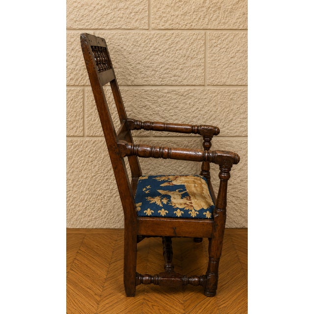 Louis XIII Armchair in Walnut, 1680 For Sale - Image 3 of 5