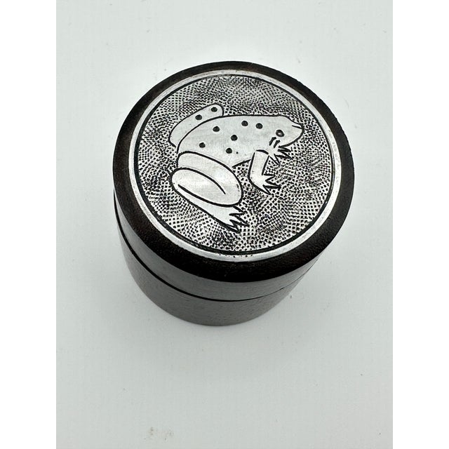 Coastal Hand Carved Wood Trinket Box For Sale - Image 3 of 5