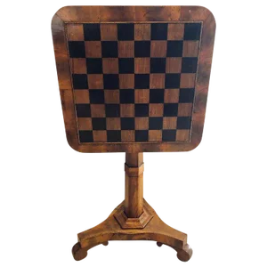 A 19th Century English Tilt Top Game Checkerboard or Card Table