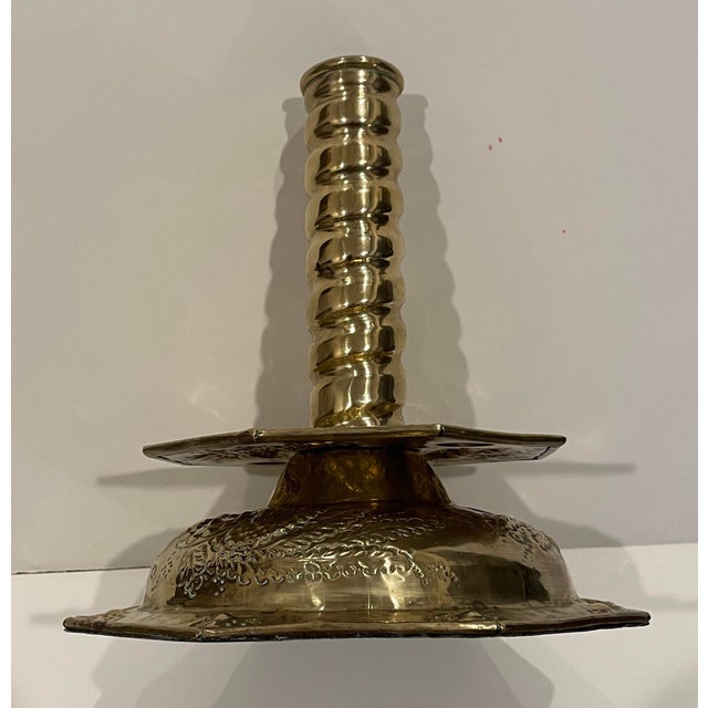 Brass Mottahedeh Brass Swedish Reproduction Candlestick For Sale - Image 8 of 10
