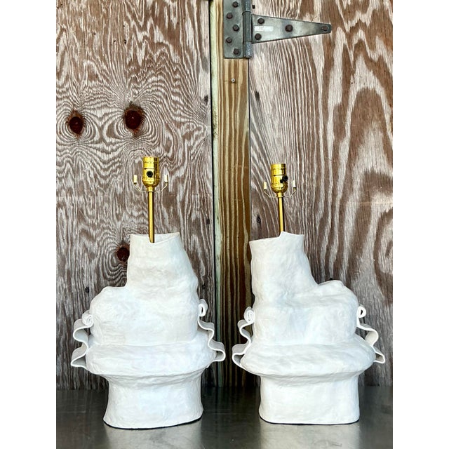 Vintage Boho Original Ursula Schwartz Studio Pottery Lamps - -a Pair For Sale - Image 12 of 12