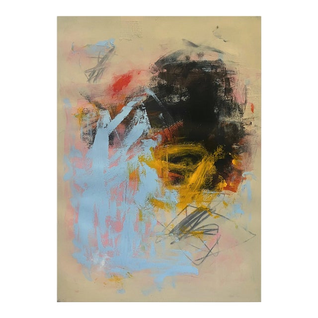 "Without the Other" Contemporary Original Abstract Painting on Paper For Sale