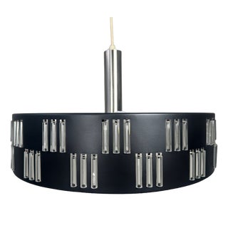 Vintage Space Age Pendant Lamp in Glass, 1970s For Sale