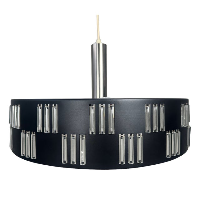 Vintage Space Age Pendant Lamp in Glass, 1970s For Sale