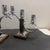 Silver A Pair of 1940s Art Deco Fruit Wood and Chromed Metal French Candelabras For Sale - Image 8 of 10